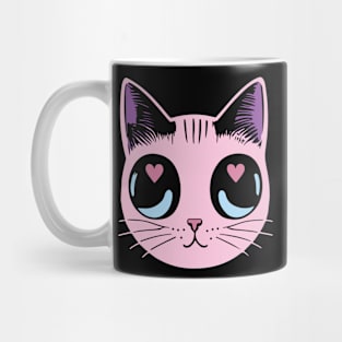 Kawaii Heart Eyed Cat Mug